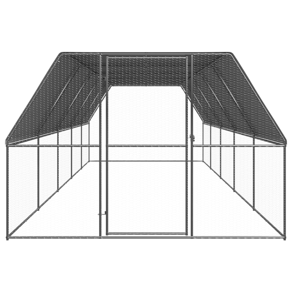 NNEVL Outdoor Chicken Cage 3x10x2 m Galvanised Steel-1