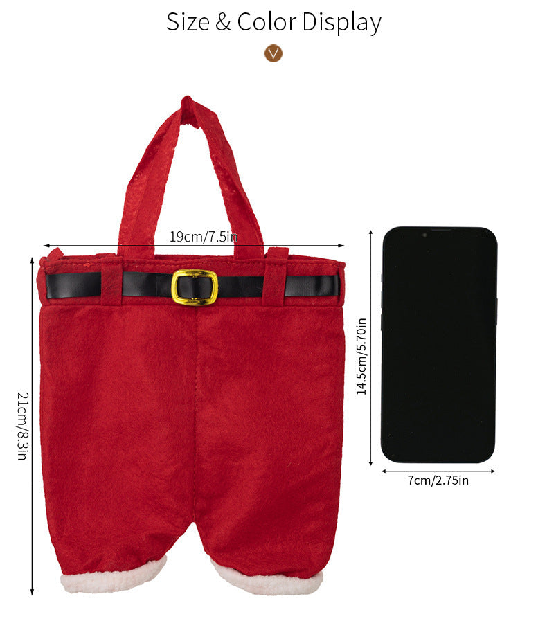 NNEDSZ 6pcs Small one Christmas Decoration Supplies, Christmas Pants, Gift Bags, Small Pants Candy Bags, Tote Bags, Wine Bottle Sets, Coke Bags