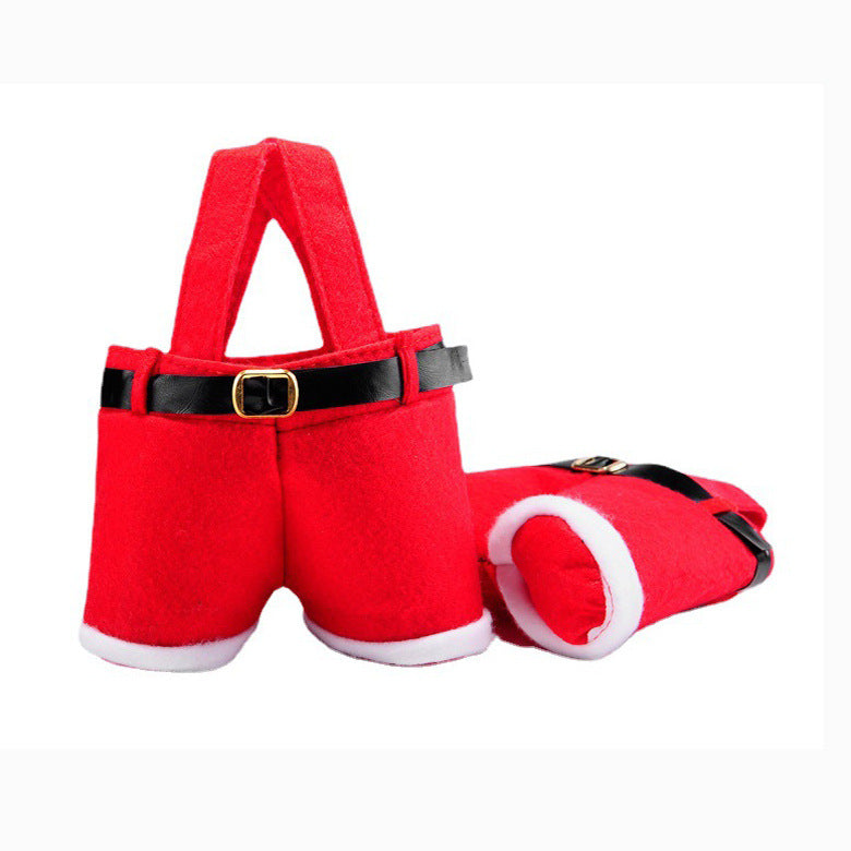NNEDSZ 6pcs Small one Christmas Decoration Supplies, Christmas Pants, Gift Bags, Small Pants Candy Bags, Tote Bags, Wine Bottle Sets, Coke Bags