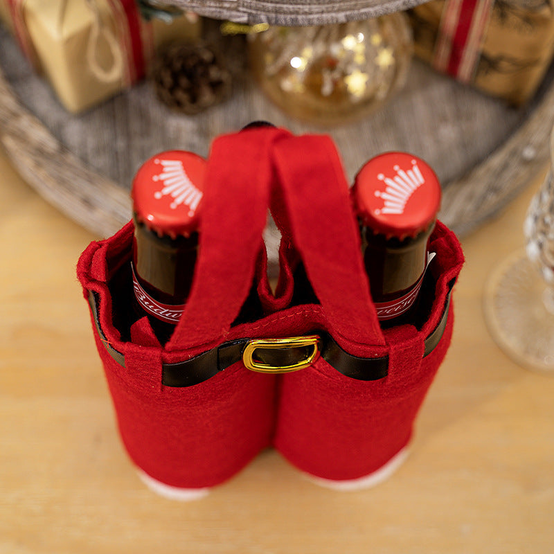 NNEDSZ 6pcs Small one Christmas Decoration Supplies, Christmas Pants, Gift Bags, Small Pants Candy Bags, Tote Bags, Wine Bottle Sets, Coke Bags