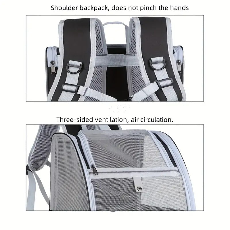 Expandable Cat Backpack Carrier with 3-Sided Mesh-1